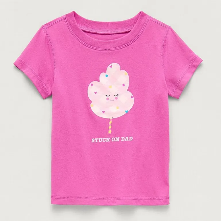 Okie Dokie Toddler Girls Round Neck Short Sleeve Adaptive Regular Fit Graphic T-Shirt