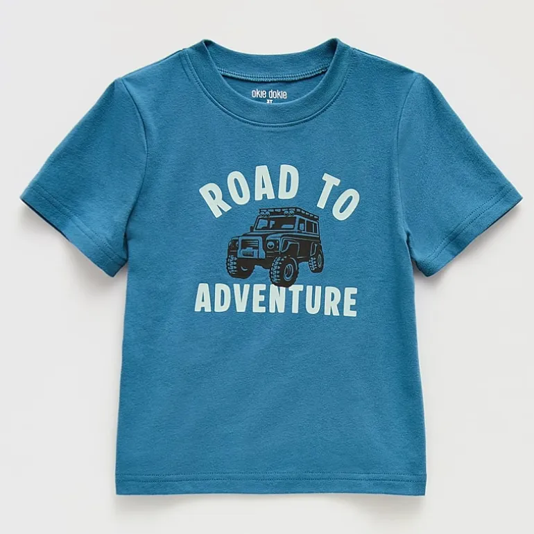Okie Dokie Toddler & Little Boys Crew Neck Short Sleeve T-Shirt