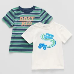 Okie Dokie Toddler & Little Boys Crew Neck Short Sleeve Regular Fit 2-pc. Graphic T-Shirt