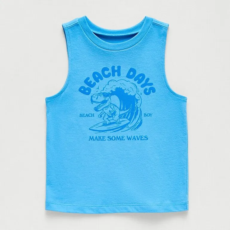 Okie Dokie Toddler & Little Boys Round Neck Sleeveless Tank Top