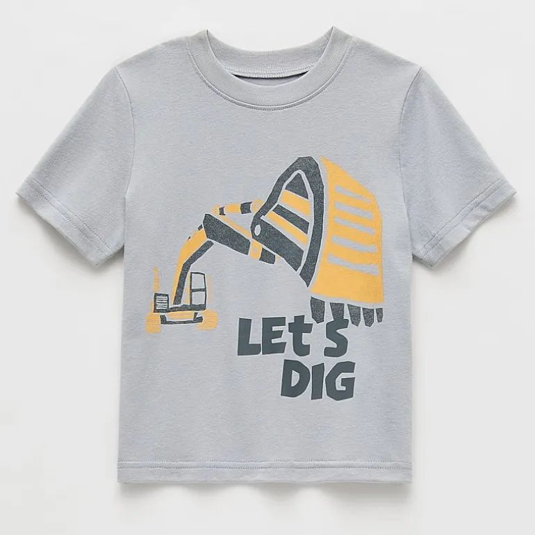 Okie Dokie Toddler & Little Boys Round Neck Short Sleeve Regular Fit Graphic T-Shirt