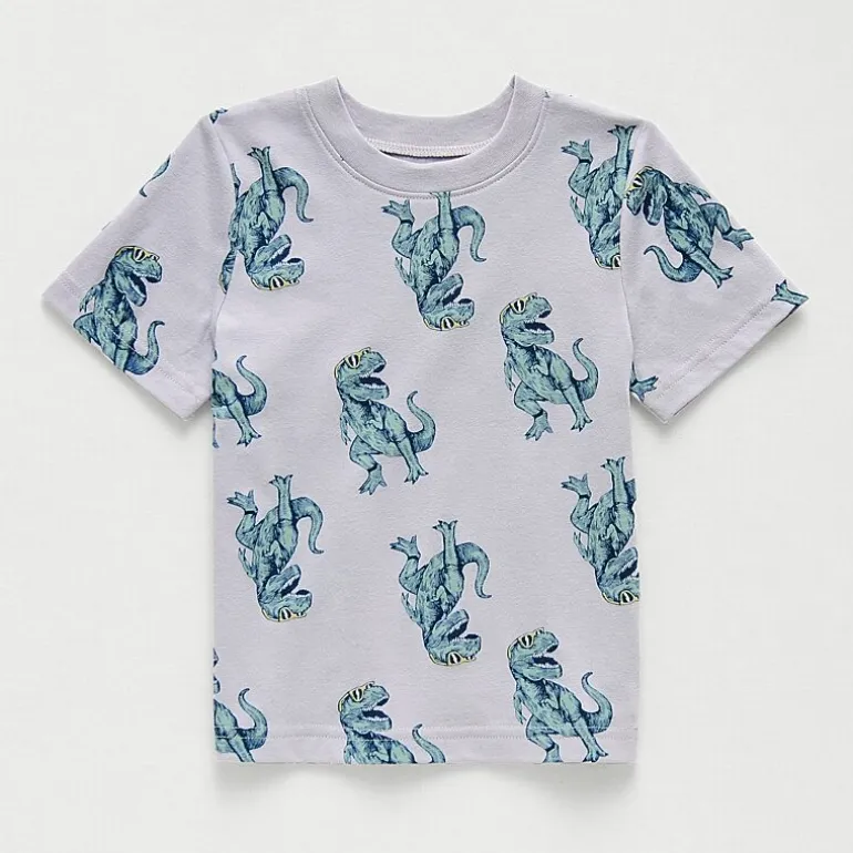 Okie Dokie Toddler & Little Boys Crew Neck Short Sleeve Regular Fit Graphic T-Shirt