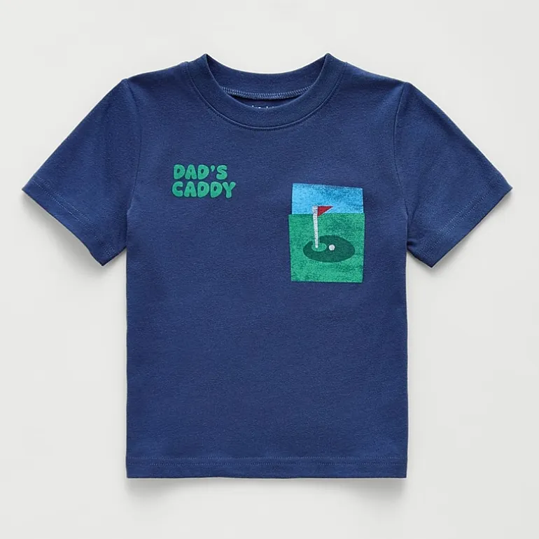 Okie Dokie Toddler & Little Boys Crew Neck Short Sleeve Regular Fit Graphic T-Shirt