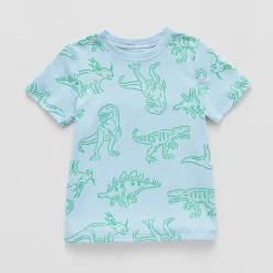 Okie Dokie Toddler & Little Boys Round Neck Short Sleeve Relaxed Fit Graphic T-Shirt