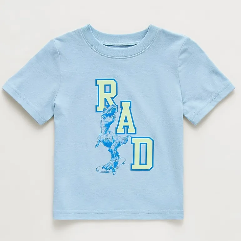 Okie Dokie Toddler & Little Boys Round Neck Short Sleeve Regular Fit Graphic T-Shirt