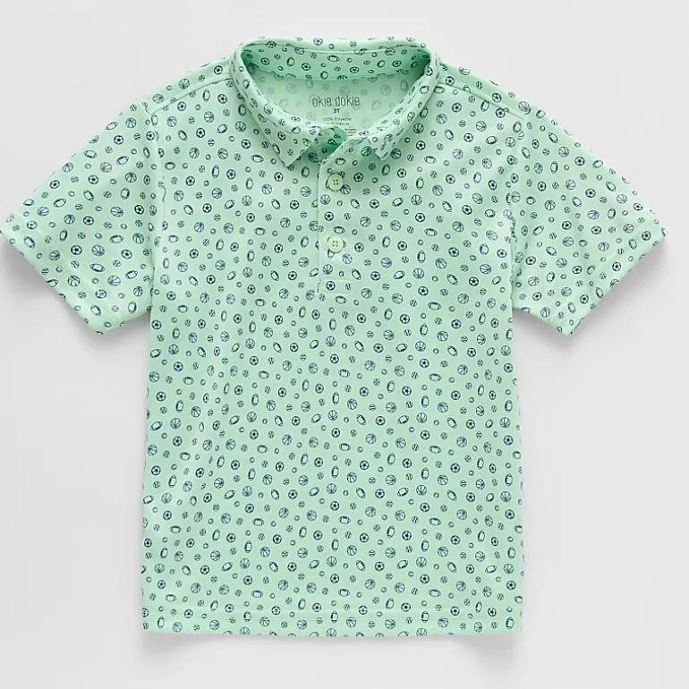 Okie Dokie Toddler & Little Boys Short Sleeve Regular Fit Moisture Wicking Polo Shirt