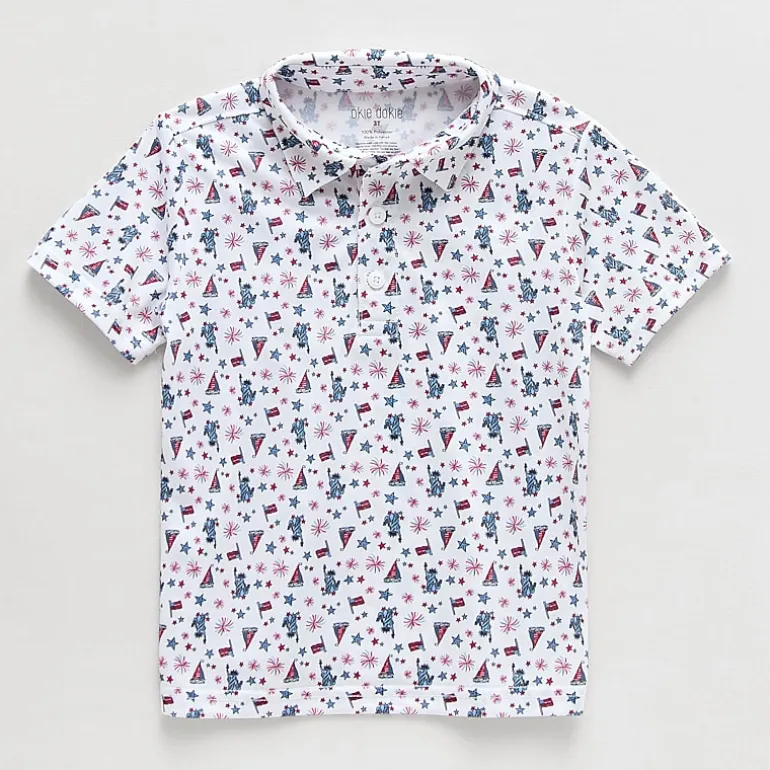 Okie Dokie Toddler & Little Boys Short Sleeve Regular Fit Moisture Wicking Polo Shirt