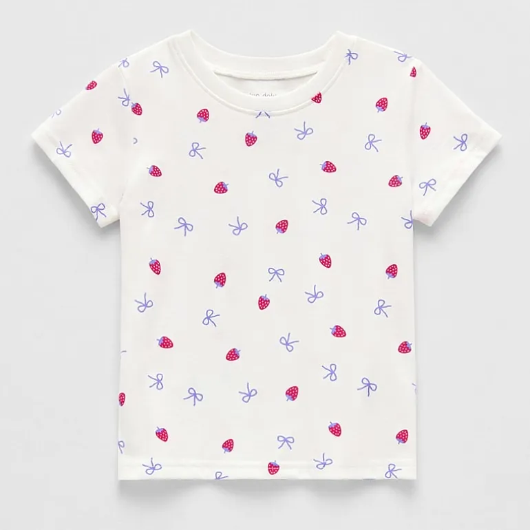 Okie Dokie Toddler & Little Girls Round Neck Short Sleeve Regular Fit Graphic T-Shirt
