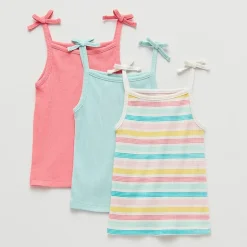 Okie Dokie Toddler & Little Girls Straight Neck Sleeveless 3 Pack Tank Top