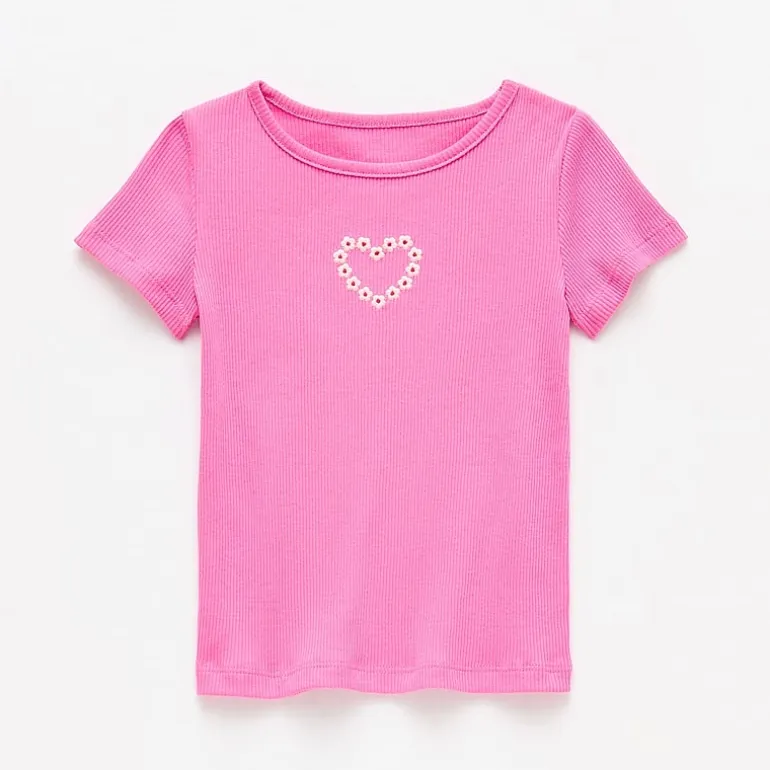 Okie Dokie Toddler & Little Girls Crew Neck Short Sleeve T-Shirt