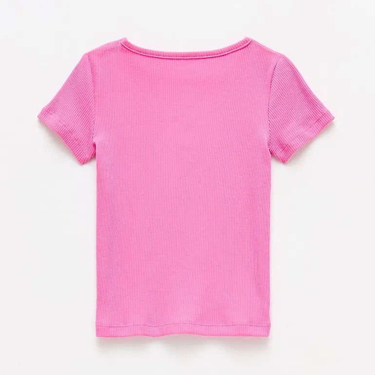 Okie Dokie Toddler & Little Girls Crew Neck Short Sleeve T-Shirt