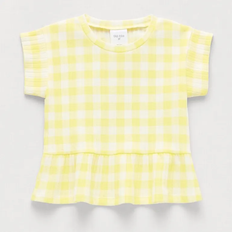 Okie Dokie Toddler & Little Girls Round Neck Short Sleeve Peplum Top