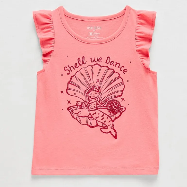 Okie Dokie Toddler & Little Girls Round Neck Sleeveless Tank Top