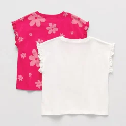 Okie Dokie Toddler & Little Girls Round Neck Short Sleeve Regular Fit Graphic T-Shirt