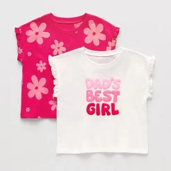 Okie Dokie Toddler & Little Girls Round Neck Short Sleeve Regular Fit Graphic T-Shirt