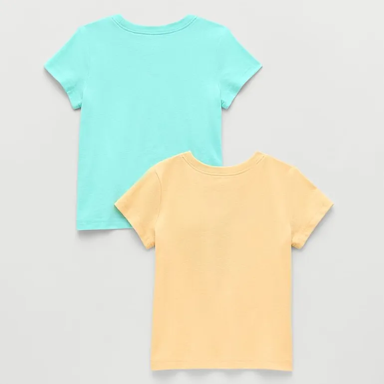 Okie Dokie Toddler & Little Girls Round Neck Short Sleeve Regular Fit 2-pc. Graphic T-Shirt