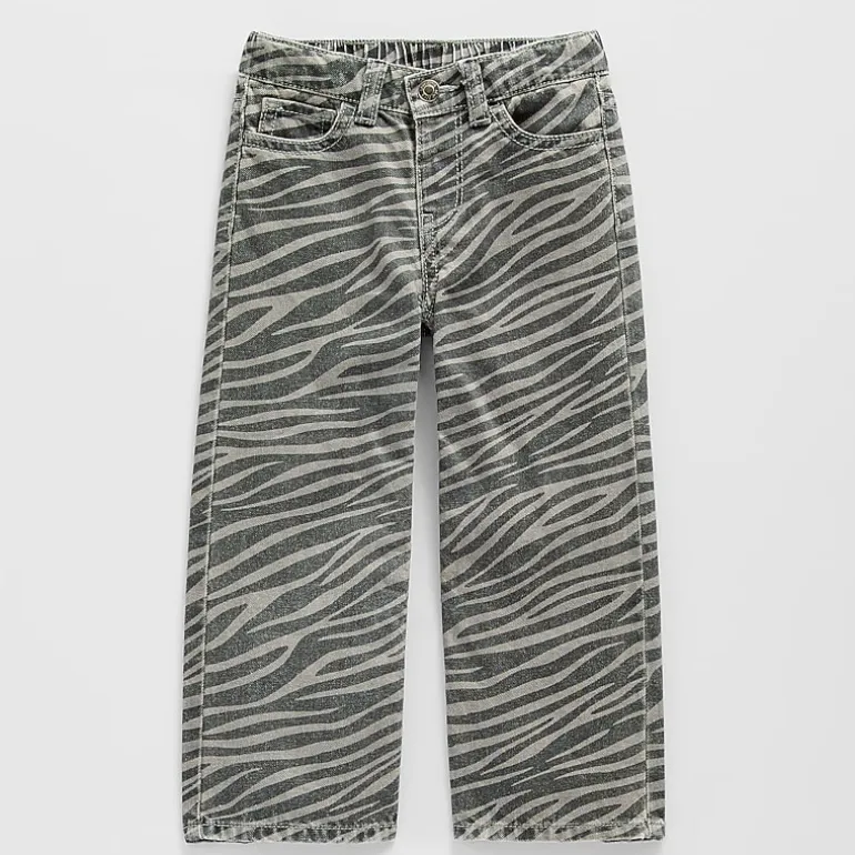 Okie Dokie Toddler & Little Girls Adjustable Waist Wide Leg Jean