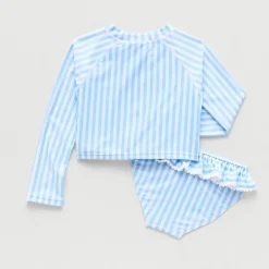 Okie Dokie Toddler & Little Girls UV Protection Striped 2-pc. Rash Guard Set