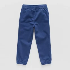 Okie Dokie Twill Tough Cotton Toddler & Little Boys Drawstring Waist Cinched Regular Fit Jogger Pant