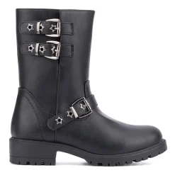 Olivia Miller Little & Big Kid Girls Moto Lug Sole Flat Heel Motorcycle Boots