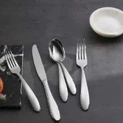 Oneida® Reyna 45-pc. Hammered Flatware Set