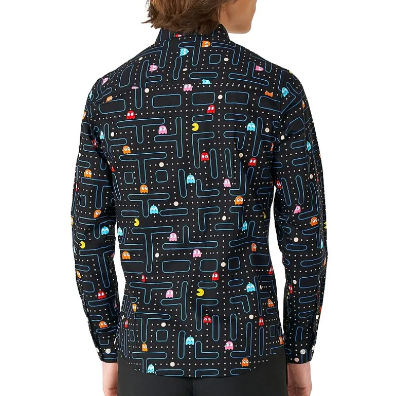 Opposuits Big Kid Boys Spread Collar Long Sleeve Pacman Dress Shirt