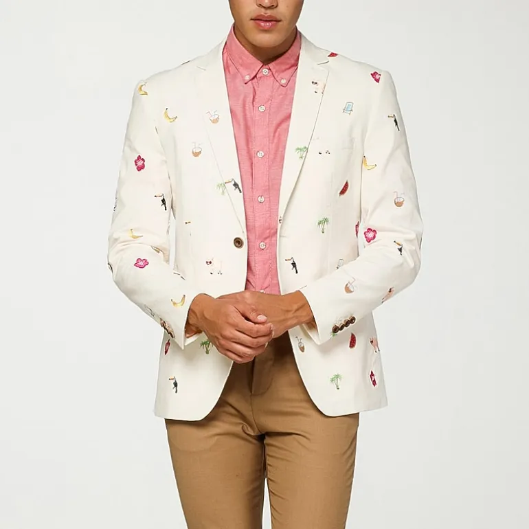 Opposuits Tropical Embroidered Mens Slim Fit Blazer
