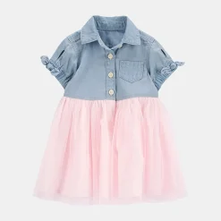 Oshkosh Baby Girls Short Sleeve Fitted A-Line Dress