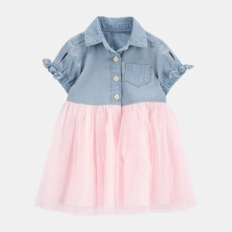 Oshkosh Baby Girls Short Sleeve Fitted A-Line Dress