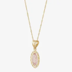 Our Lady Of Guadalupe / Nuestra Senora De Guadalupe Womens 14K Gold 14 Inch Pendant Necklace