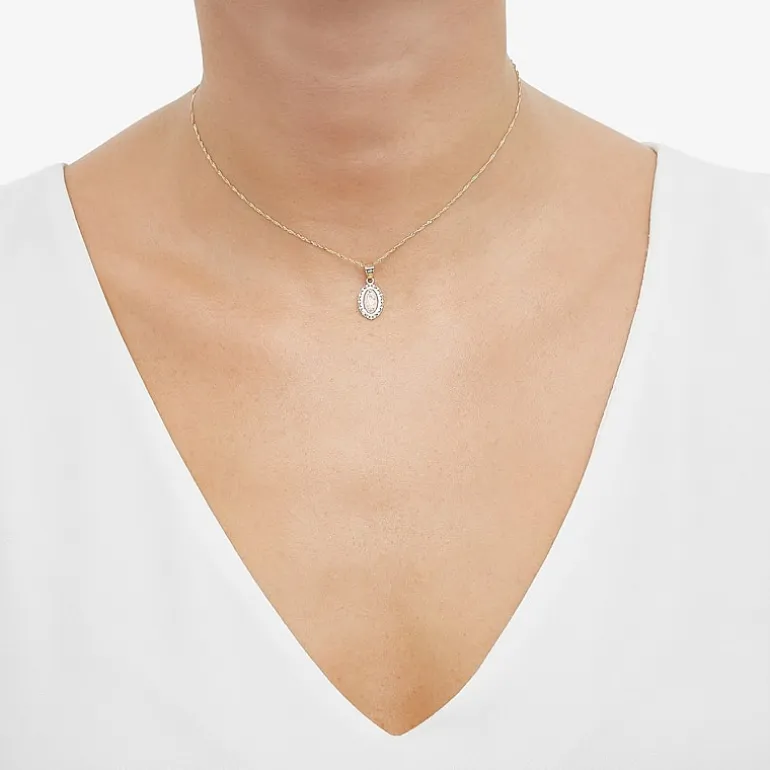 Our Lady Of Guadalupe / Nuestra Senora De Guadalupe Womens 14K Gold 14 Inch Pendant Necklace