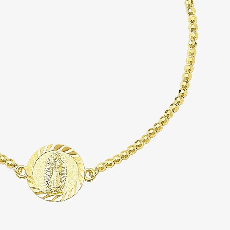 Our Lady Of Guadalupe Womens 14K Gold Charm Bracelet