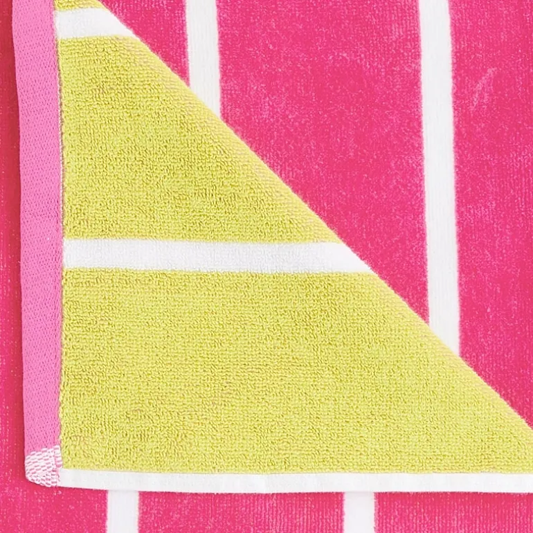 Outdoor Oasis Cabana Stripe Reversible Beach Towel