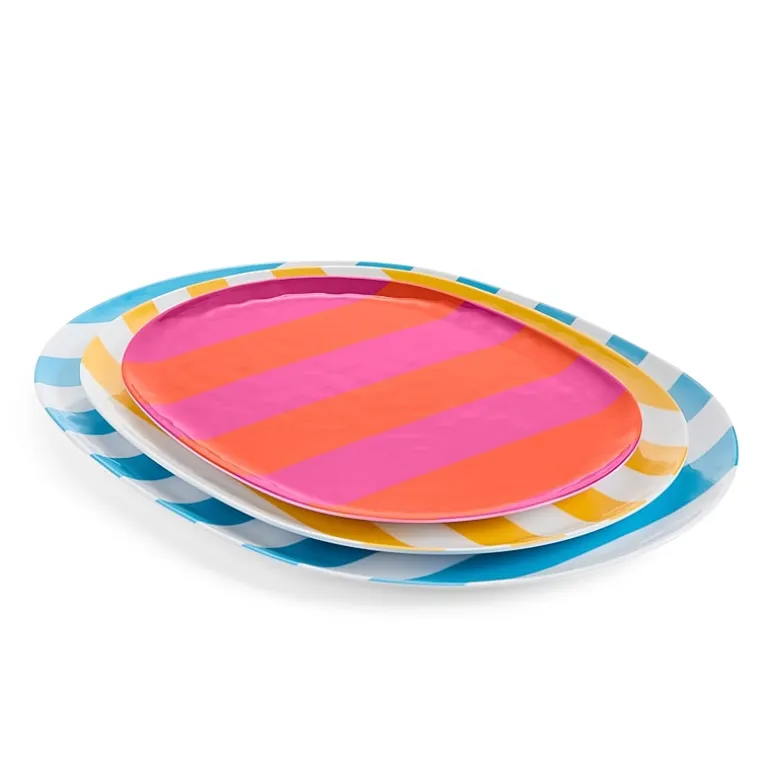 Outdoor Oasis Multistripe 3-pc. Serving Tray