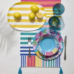 Outdoor Oasis Multistripe Table Runner