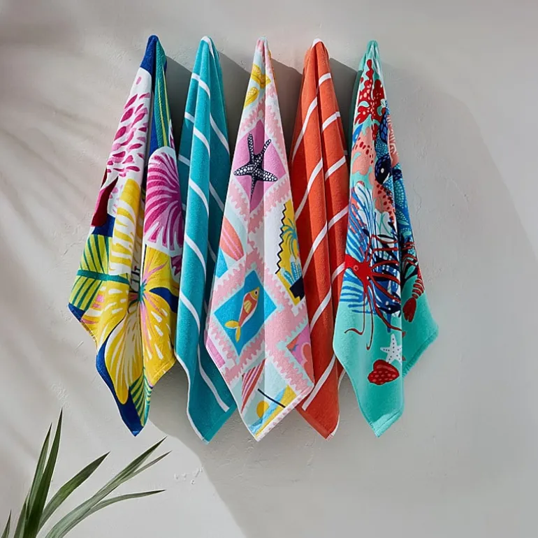 Outdoor Oasis Orchid Print Beach Towel