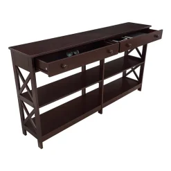Oxford 2-Drawer Storage Console Table with Shelves