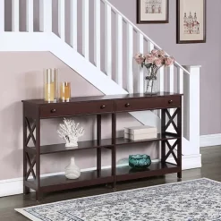 Oxford 2-Drawer Storage Console Table with Shelves