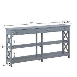 Oxford 2-Drawer Storage Console Table with Shelves