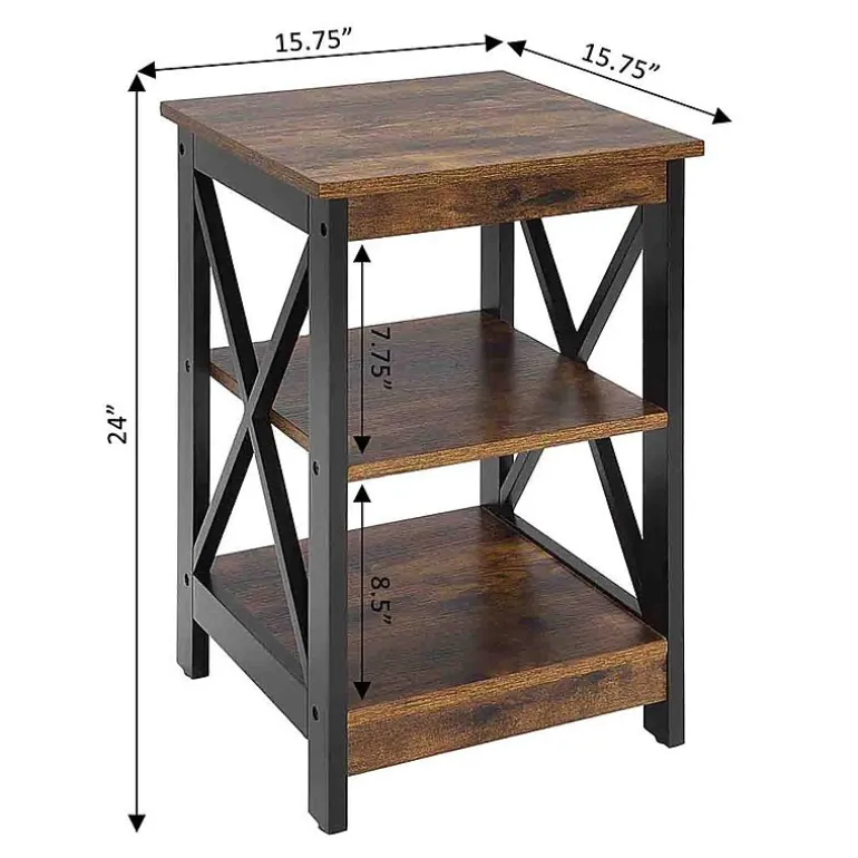 Oxford End Table with Shelves