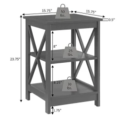 Oxford End Table with Shelves