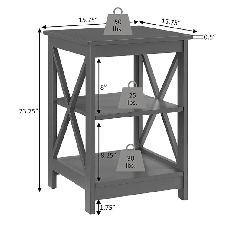 Oxford End Table with Shelves