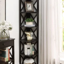 Oxford 5-Shelf Corner Bookcase