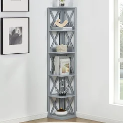 Oxford 5-Shelf Corner Bookcase
