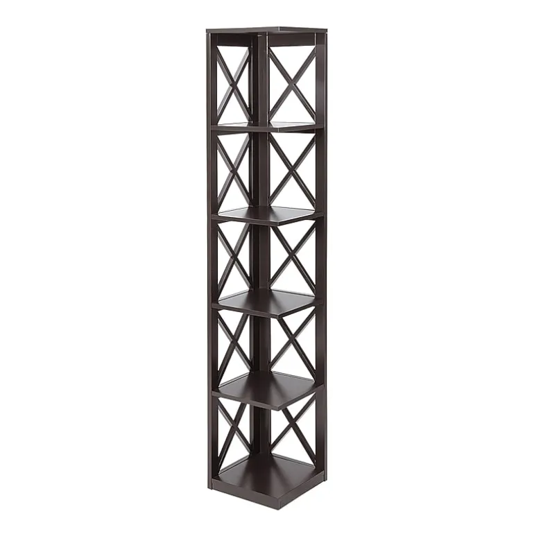 Oxford 5-Shelf Corner Bookcase
