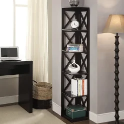 Oxford 5-Shelf Corner Bookcase