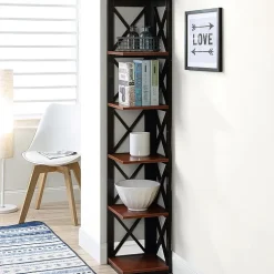 Oxford 5-Shelf Corner Bookcase