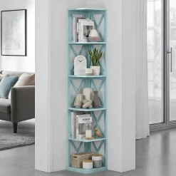 Oxford 5-Shelf Corner Bookcase