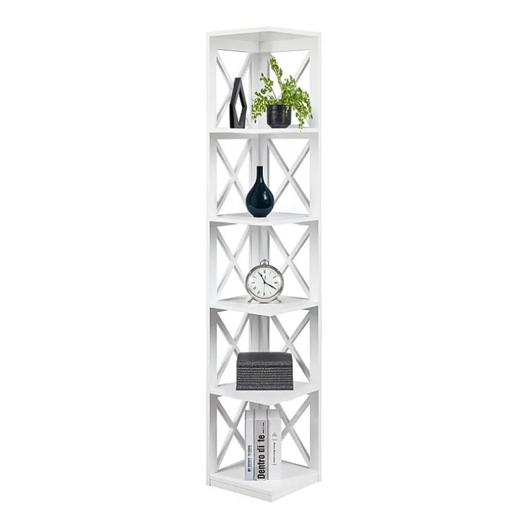 Oxford 5-Shelf Corner Bookcase
