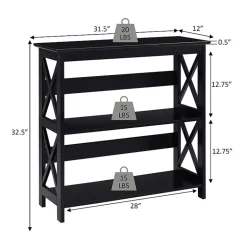 Oxford 3-Tier Bookcase Entryway Hall Table